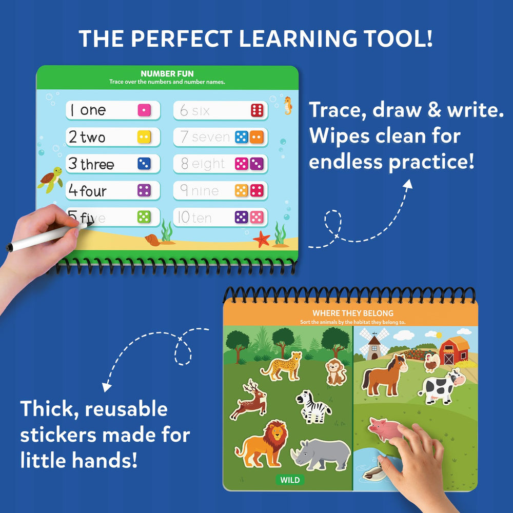 Skillmatics Busy Book travel-compact design for on-the-go learning.