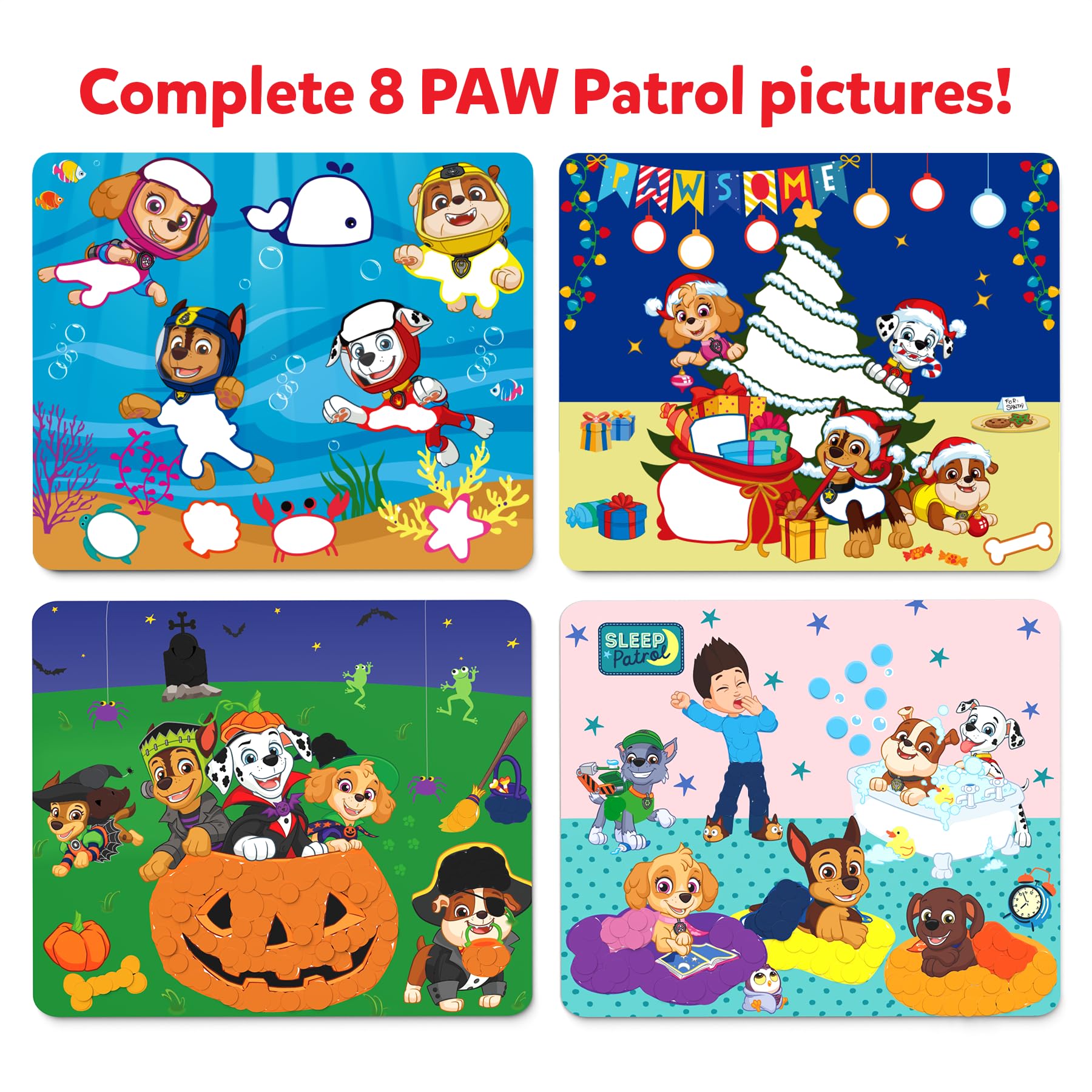 Instruction manual included in Skillmatics Dot It Sticker Art PAW Patrol kit.