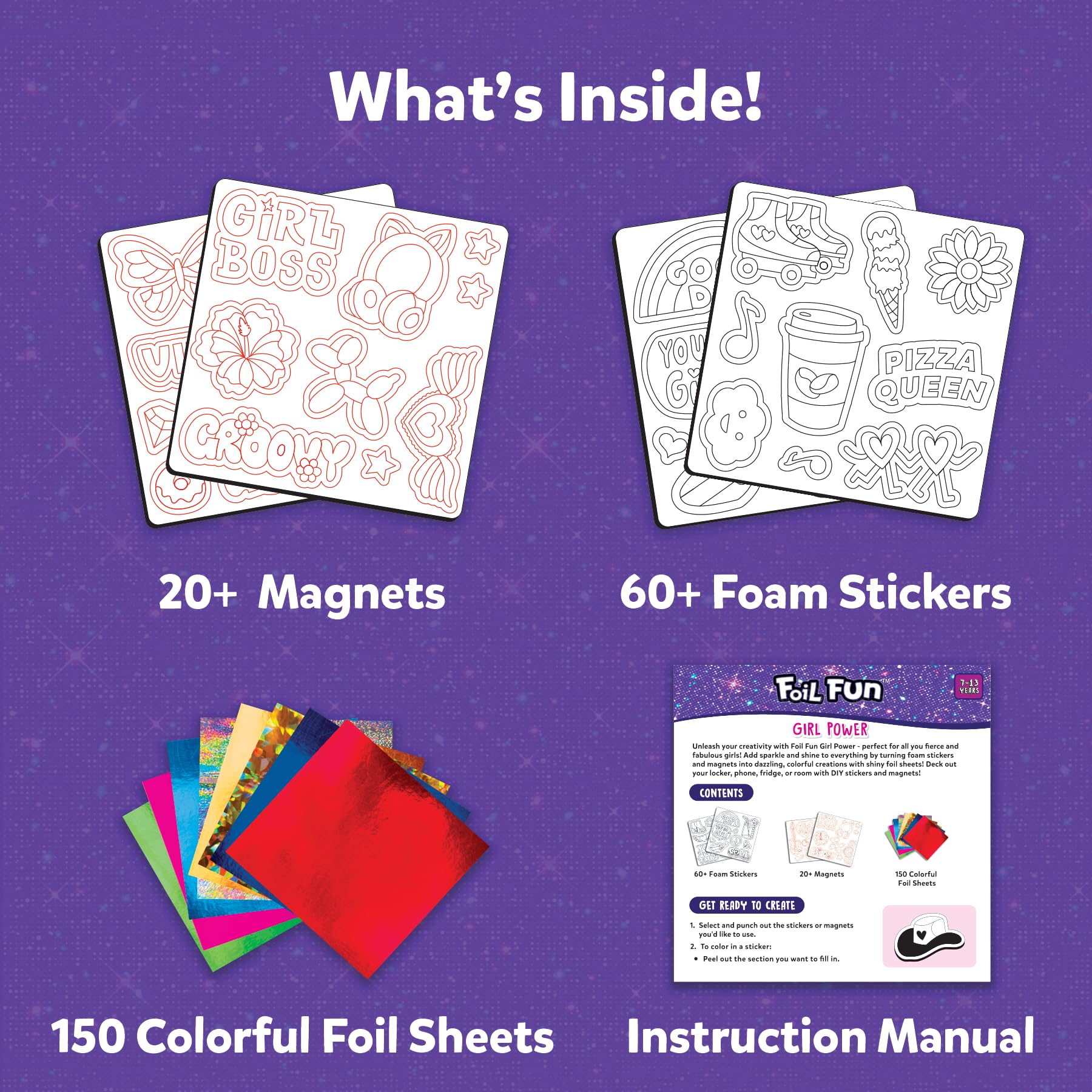 Skillmatics Foil Fun foam stickers in vibrant shapes for personalization