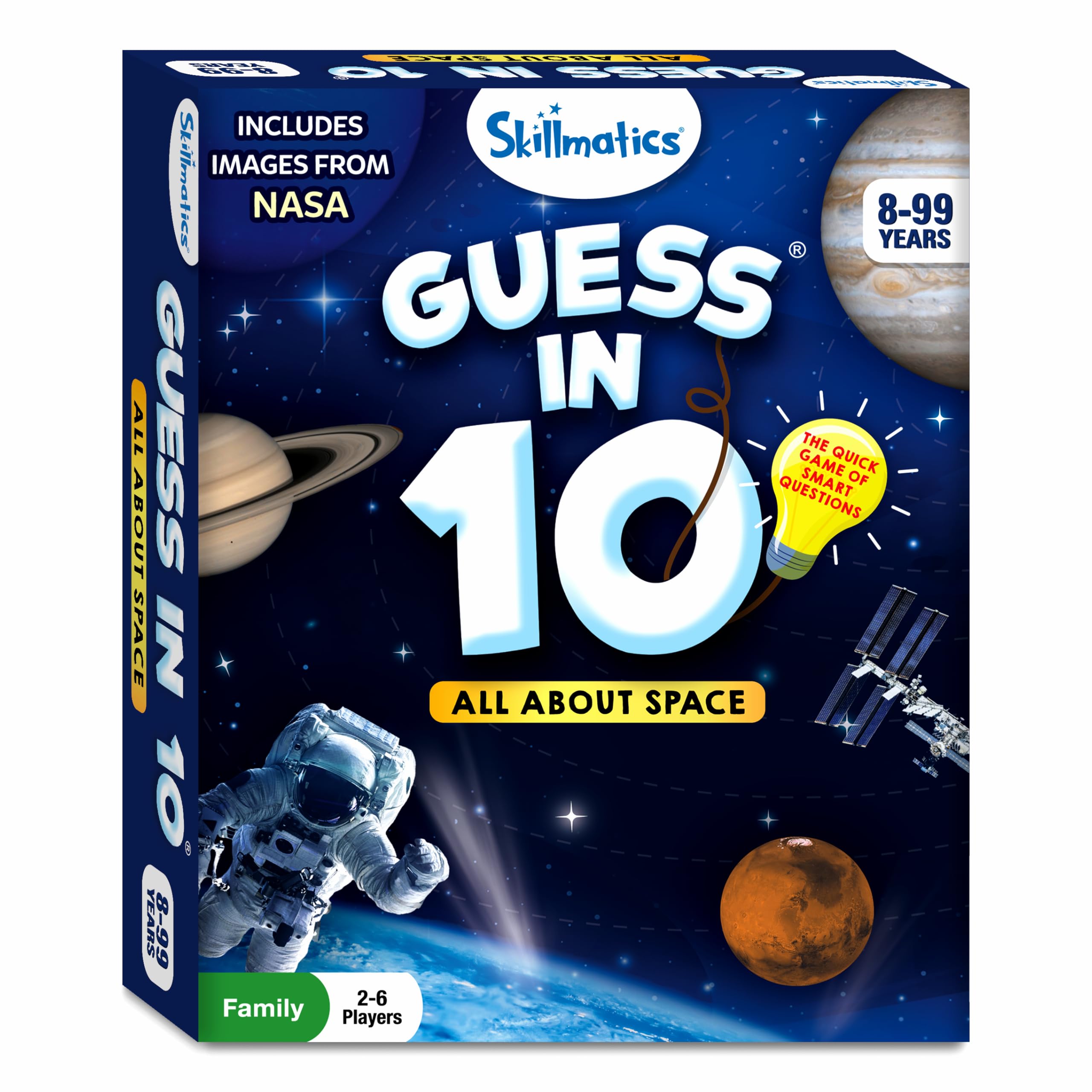 Skillmatics Guess in 10 NASA Space educational game sparks curiosity.