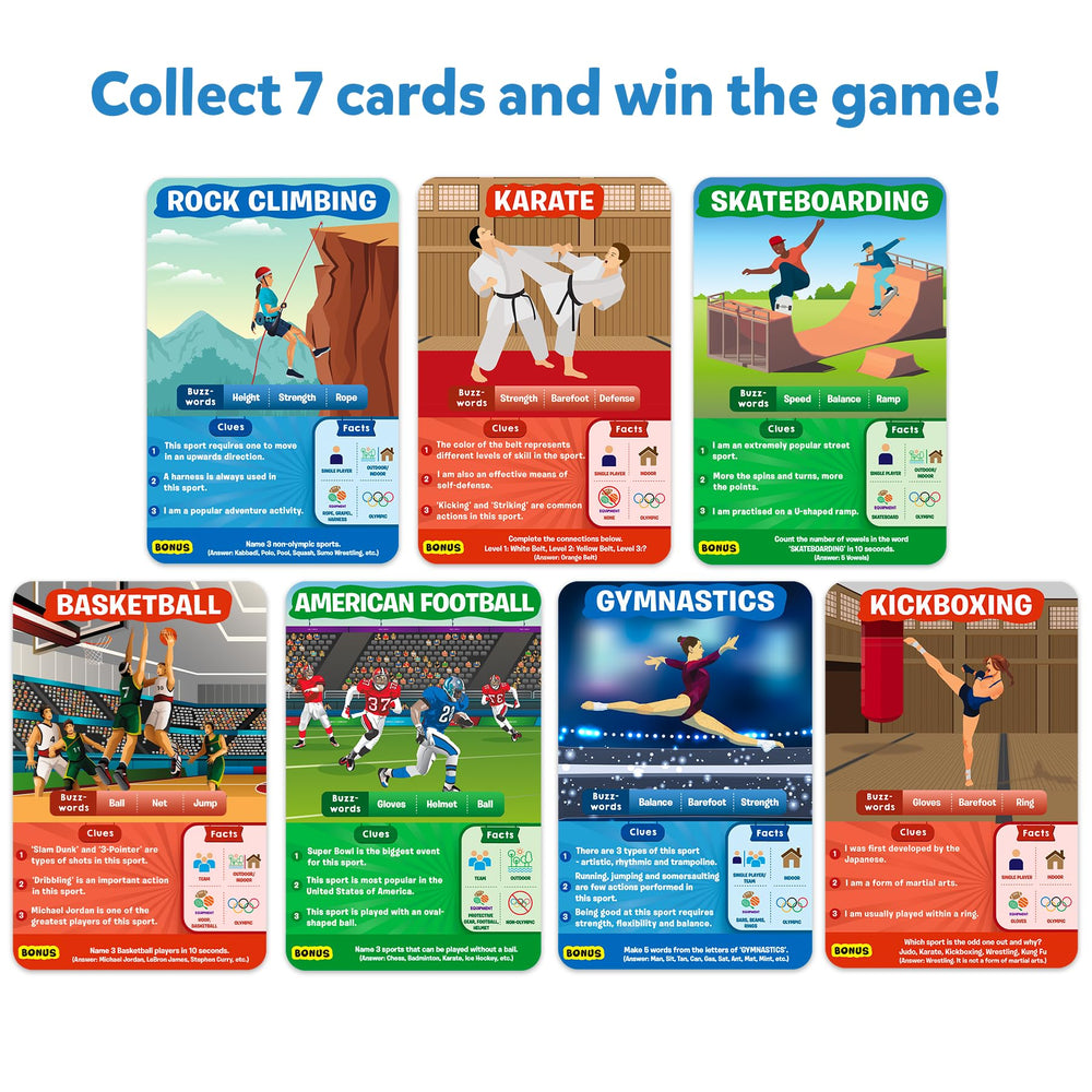 Skillmatics Guess in 10 Sports players 2-6 enjoy quick, engaging play.