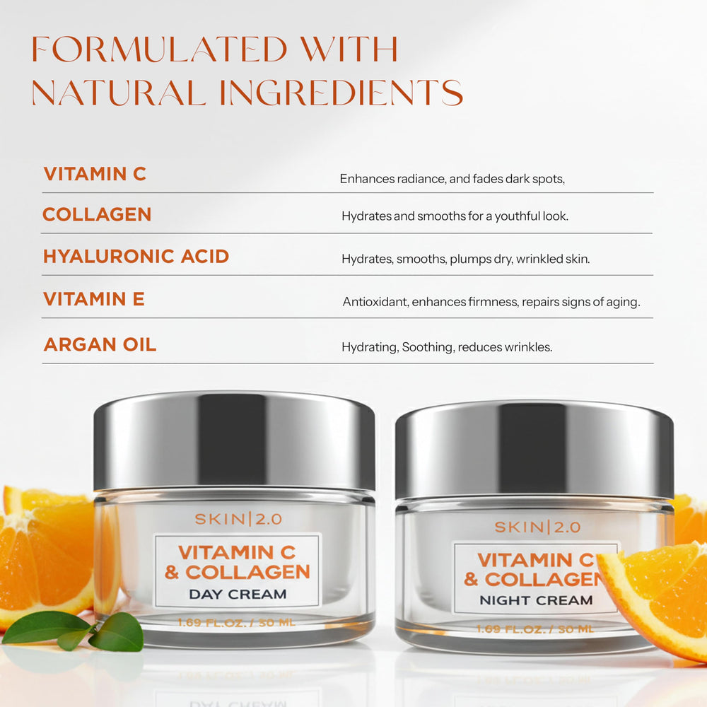 Skin 2.0 Duo Pack display showing day and night care set.