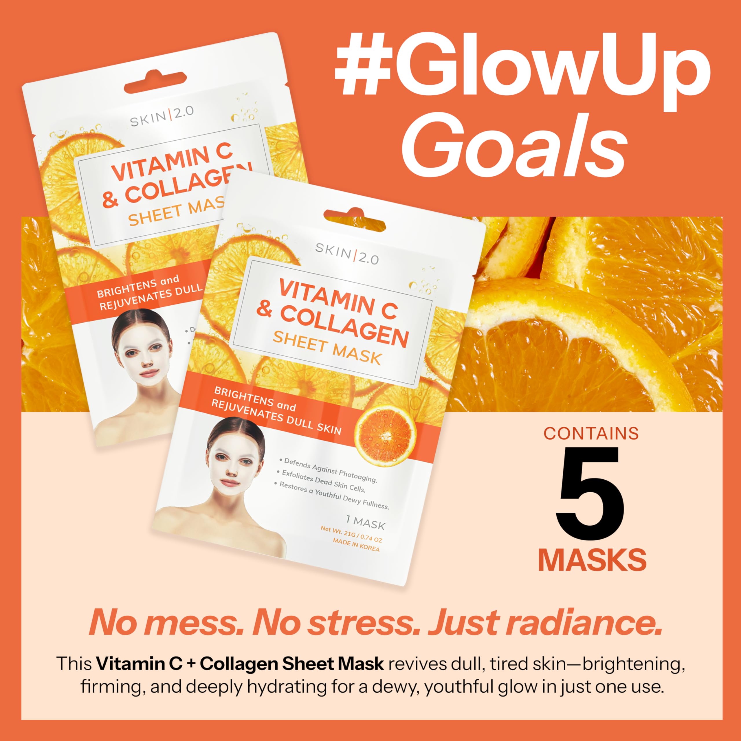 Packaging and ingredients of Skin 2.0 sheet mask