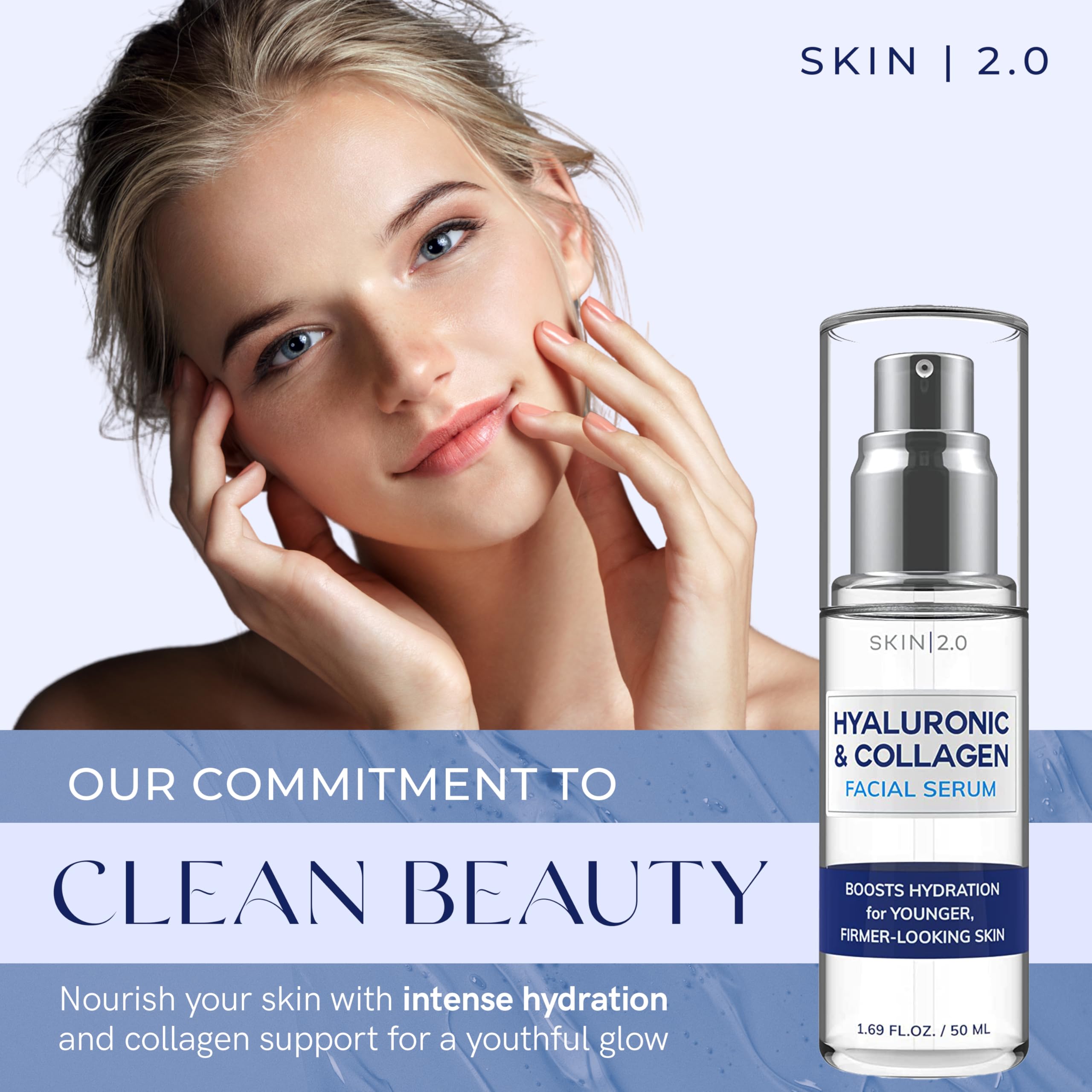 Close-up of serum texture in hand shows smooth, lightweight formula.