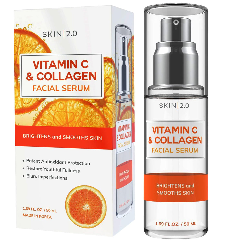Skin 2.0 Vitamin C Serum bottle ready for daily hydration.
