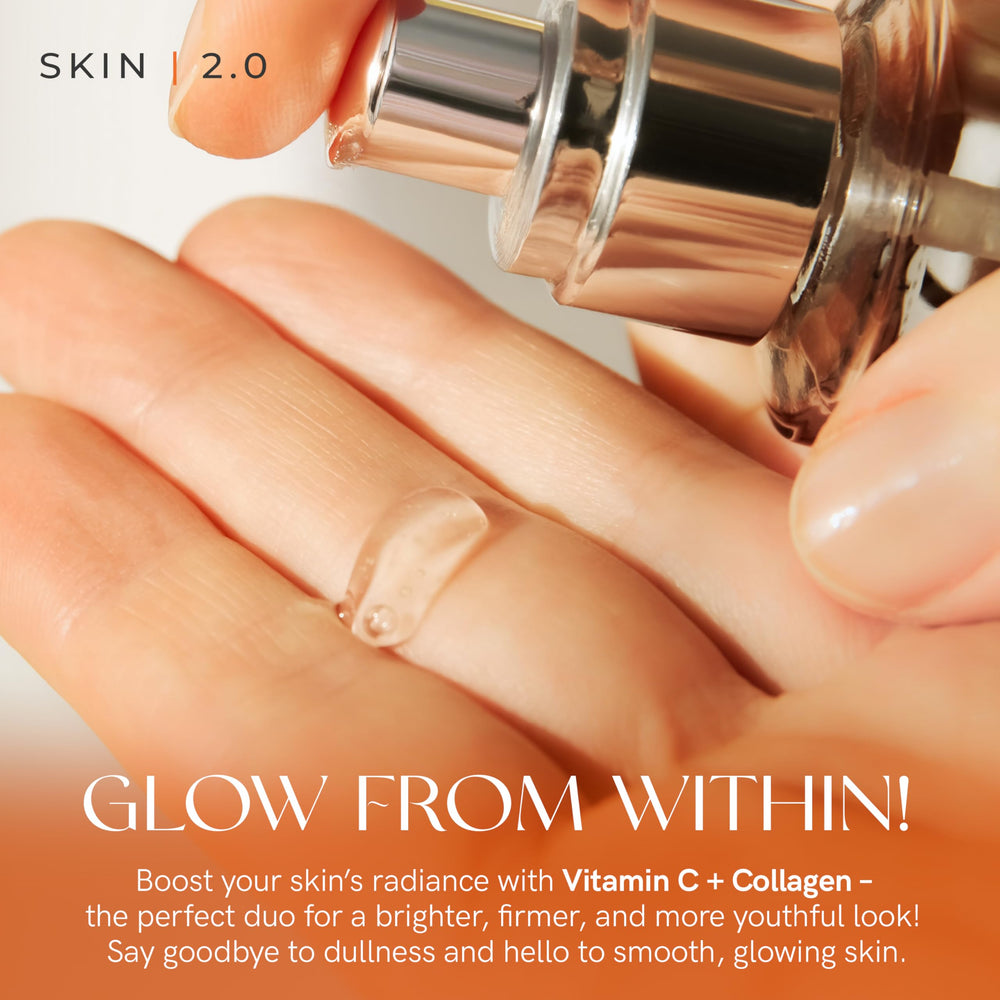 Swatch of Skin 2.0 Vitamin C Serum on skin, suggesting a light feel.