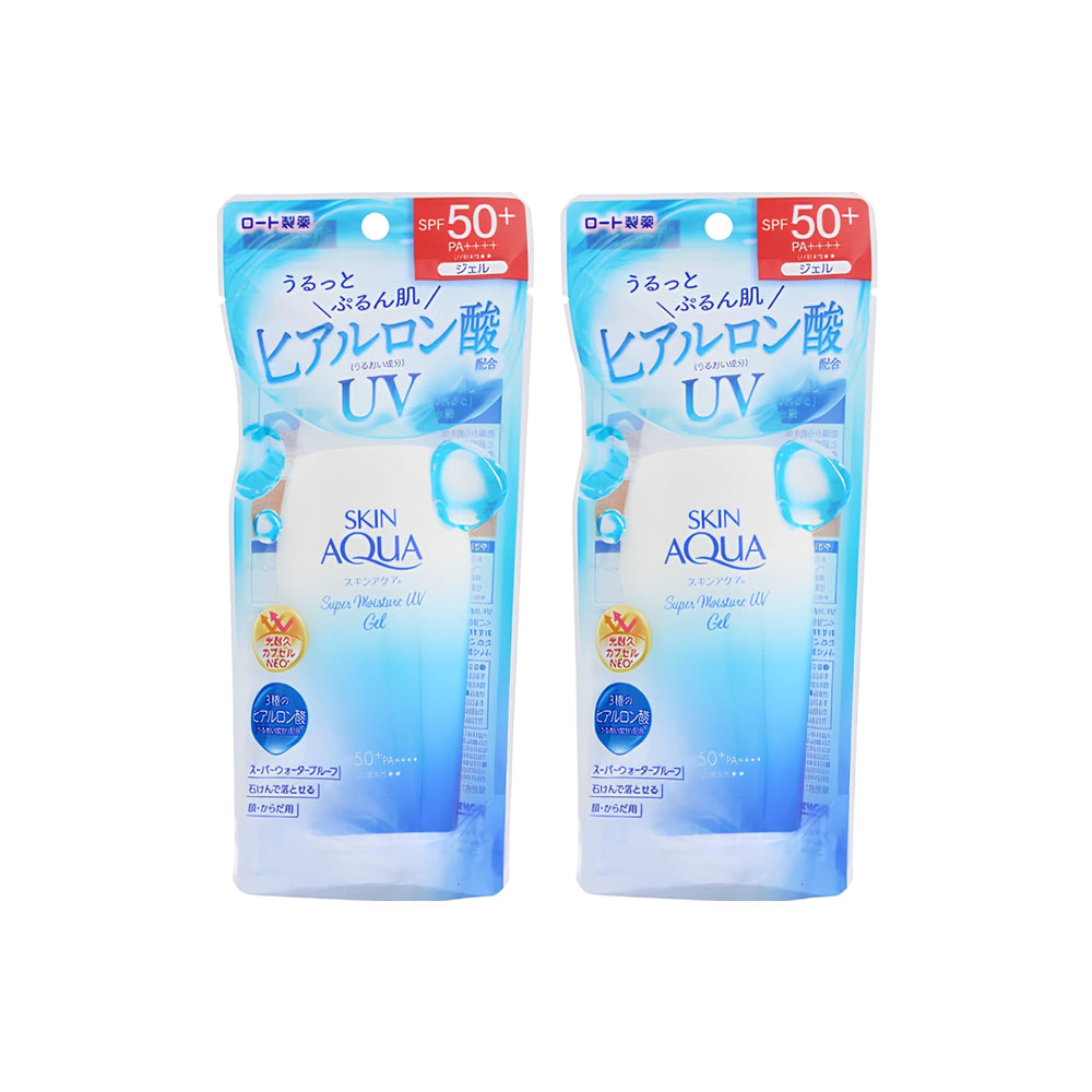 Skin Aqua UV sunscreen on skin with no white cast and even coverage.