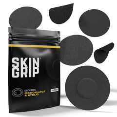 Skin Grip patch applied to a Dexcom G7 sensor for secure daily wear