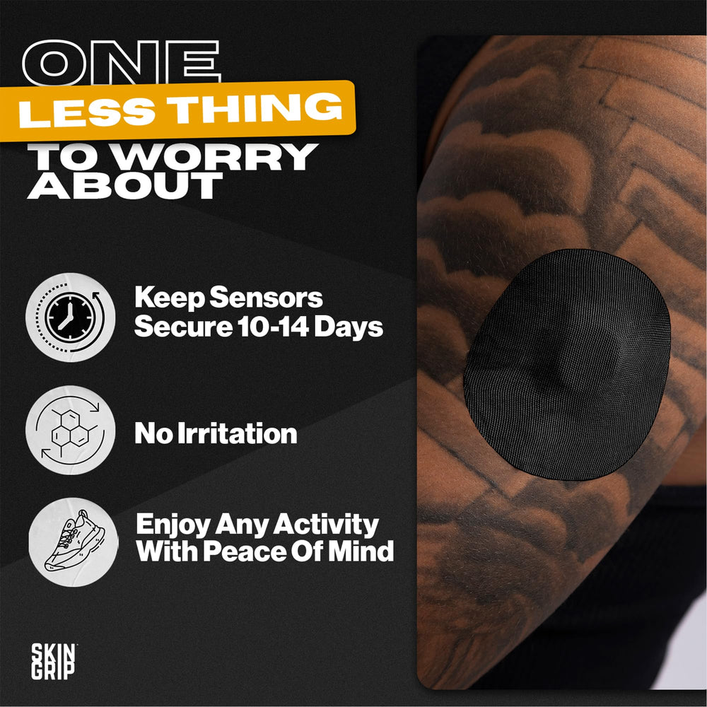 Skin Grip sweatproof patch staying on during workouts on the forearm