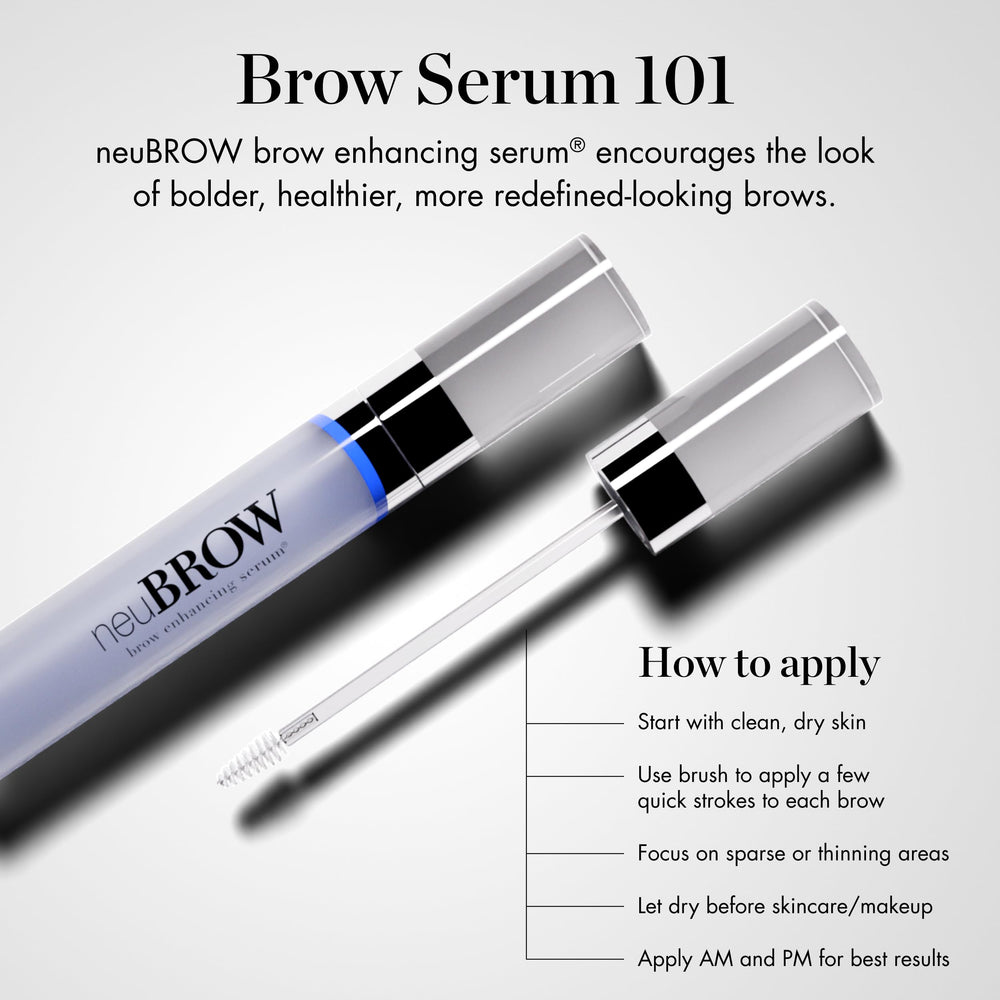 NeuBROW mini brush close-up for precise brow application.