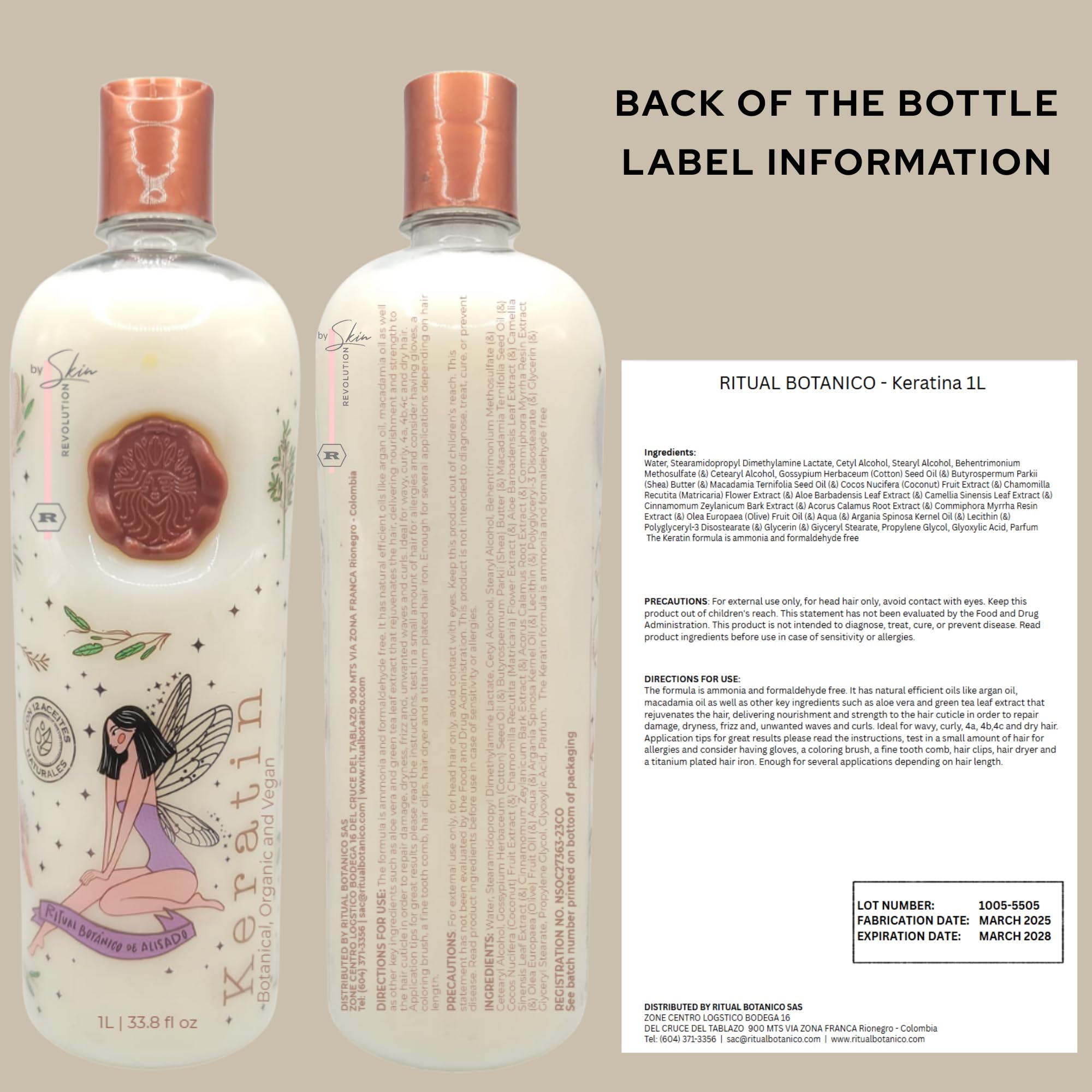 Skin Revolution Organic Keratin ingredients close-up with nourishing oils