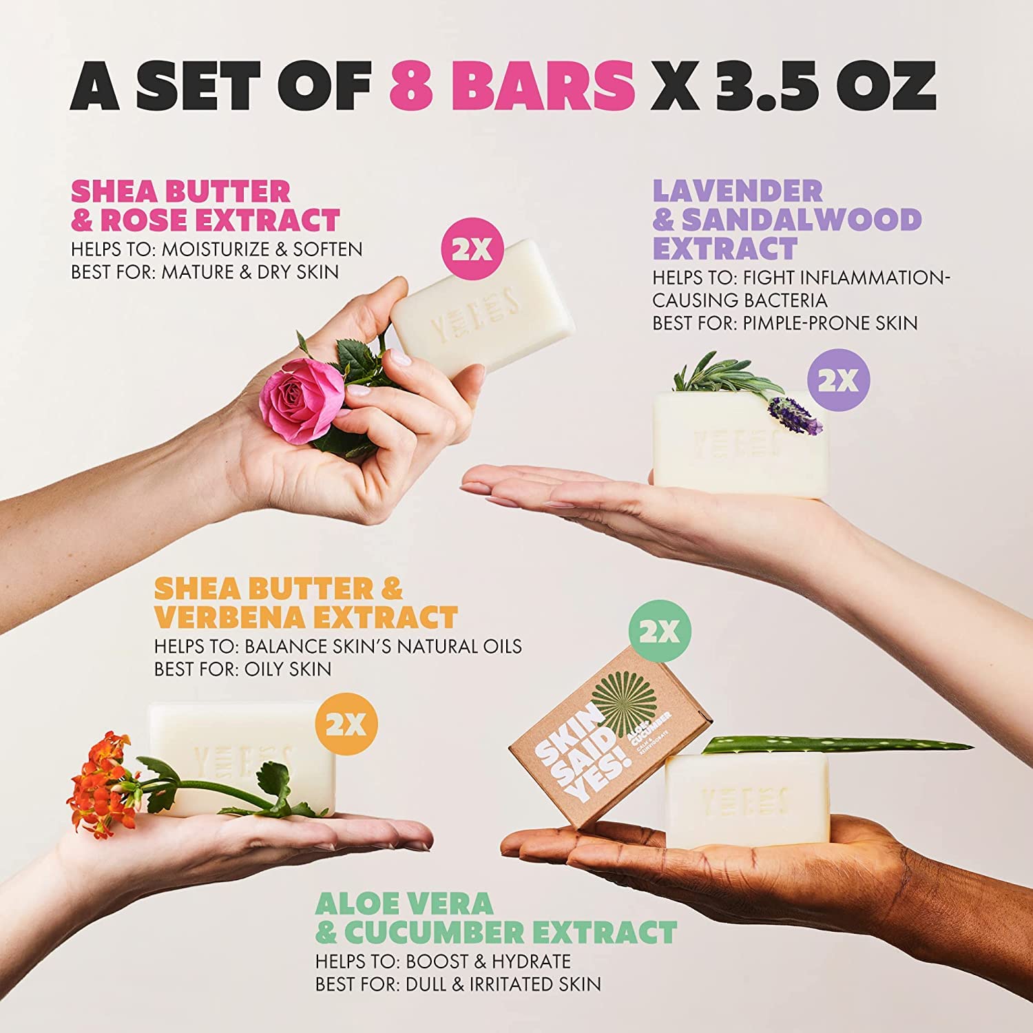 Skin Said Yes lavender-scented bar promotes a calming bath ritual.