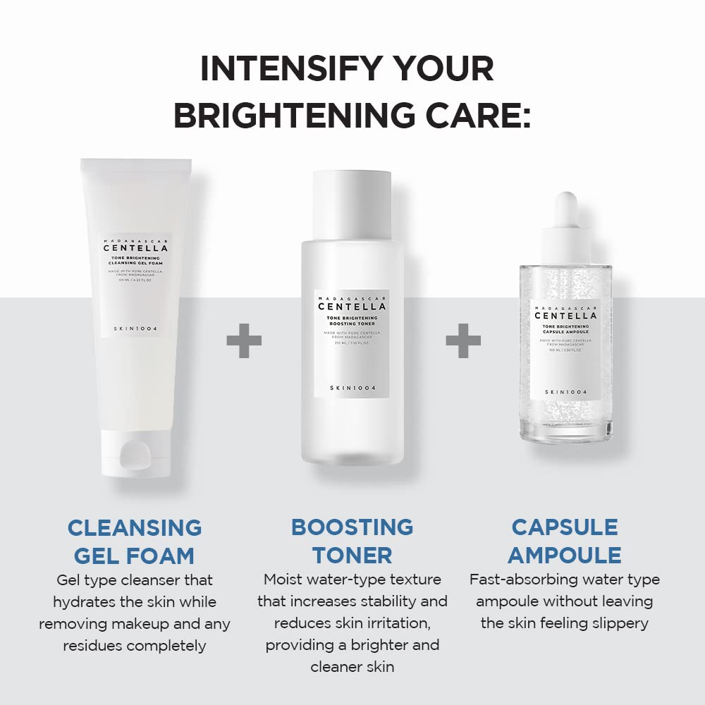 SKIN1004 Madagascar Centella Tone bottle routine layout communicates easy integration