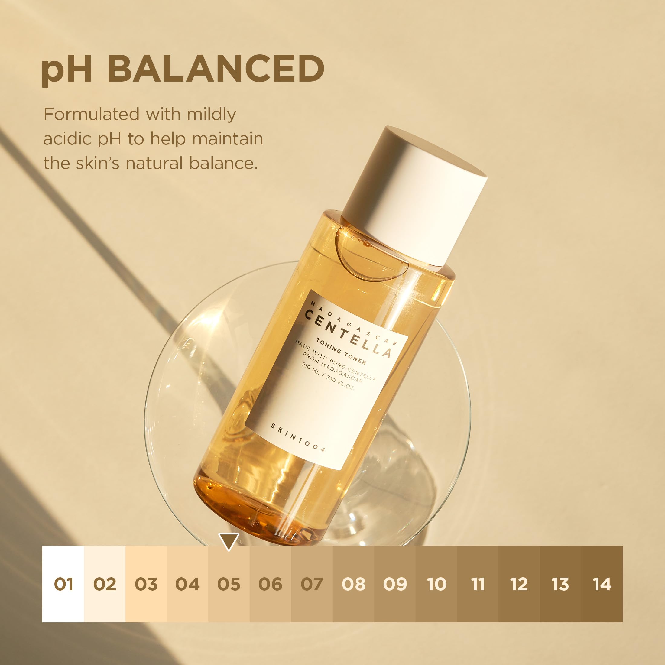 Cotton pad-use scene highlights mild exfoliation prep after cleansing.