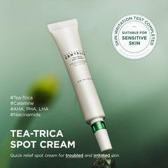 SKIN1004 Tea-Trica Spot Cream tube resting on a clean surface.