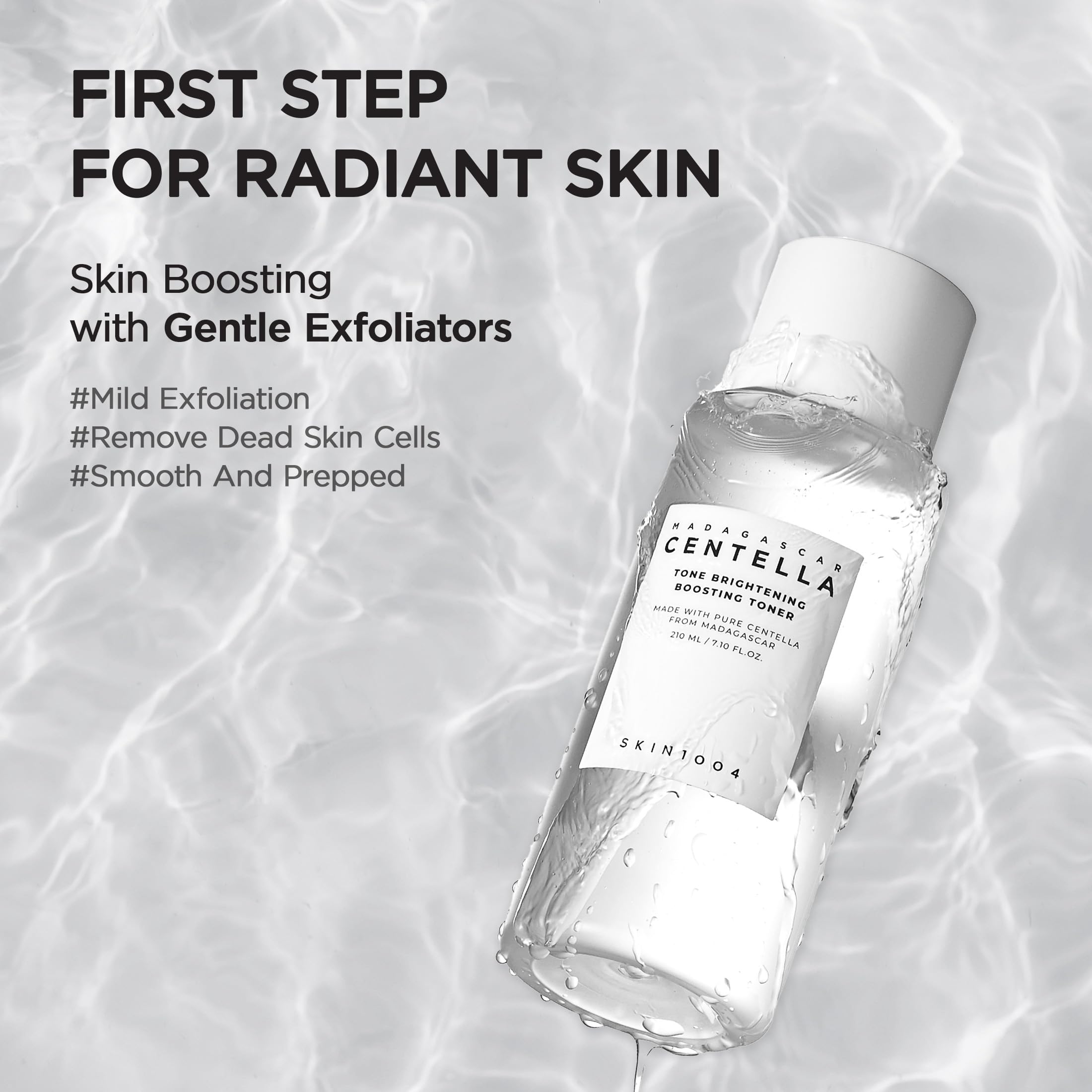 SKIN1004 Tone Balancing Toner palm application demonstrates gentle hydration