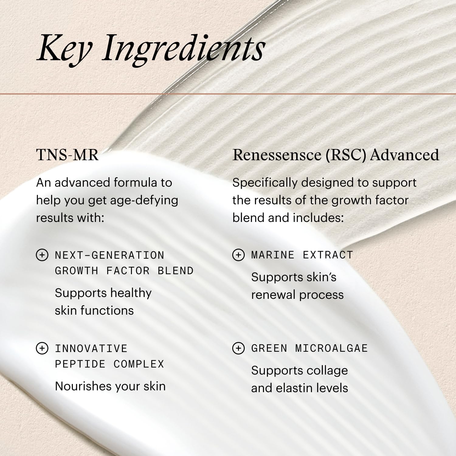 Close-up of SkinMedica TNS Advanced+ Serum label highlighting fragrance-free formula