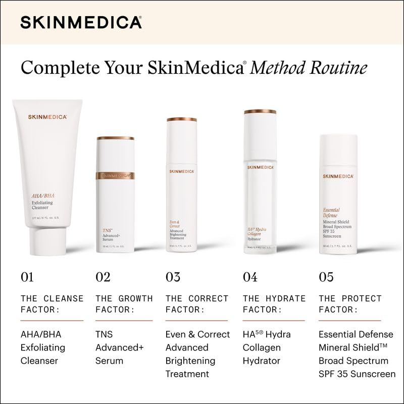 Morning application of SkinMedica TNS Advanced+ Serum before moisturizer