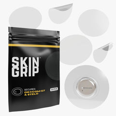 Skin Grip patch securely covers Dexcom G7 sensor during daily activities