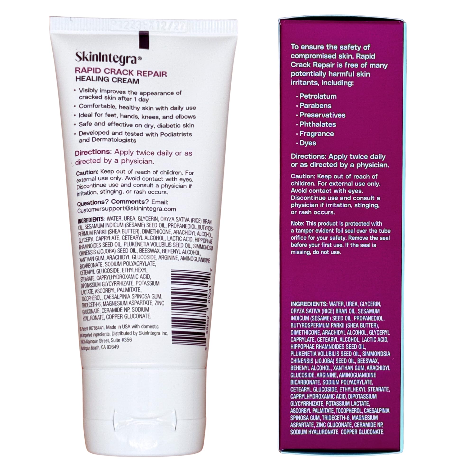 SkinIntegra Rapid Crack Repair Cream ready for overnight foot care