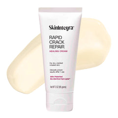 SkinIntegra Rapid Crack Repair Cream tube closeup, fragrance-free formula for cracked heel relief