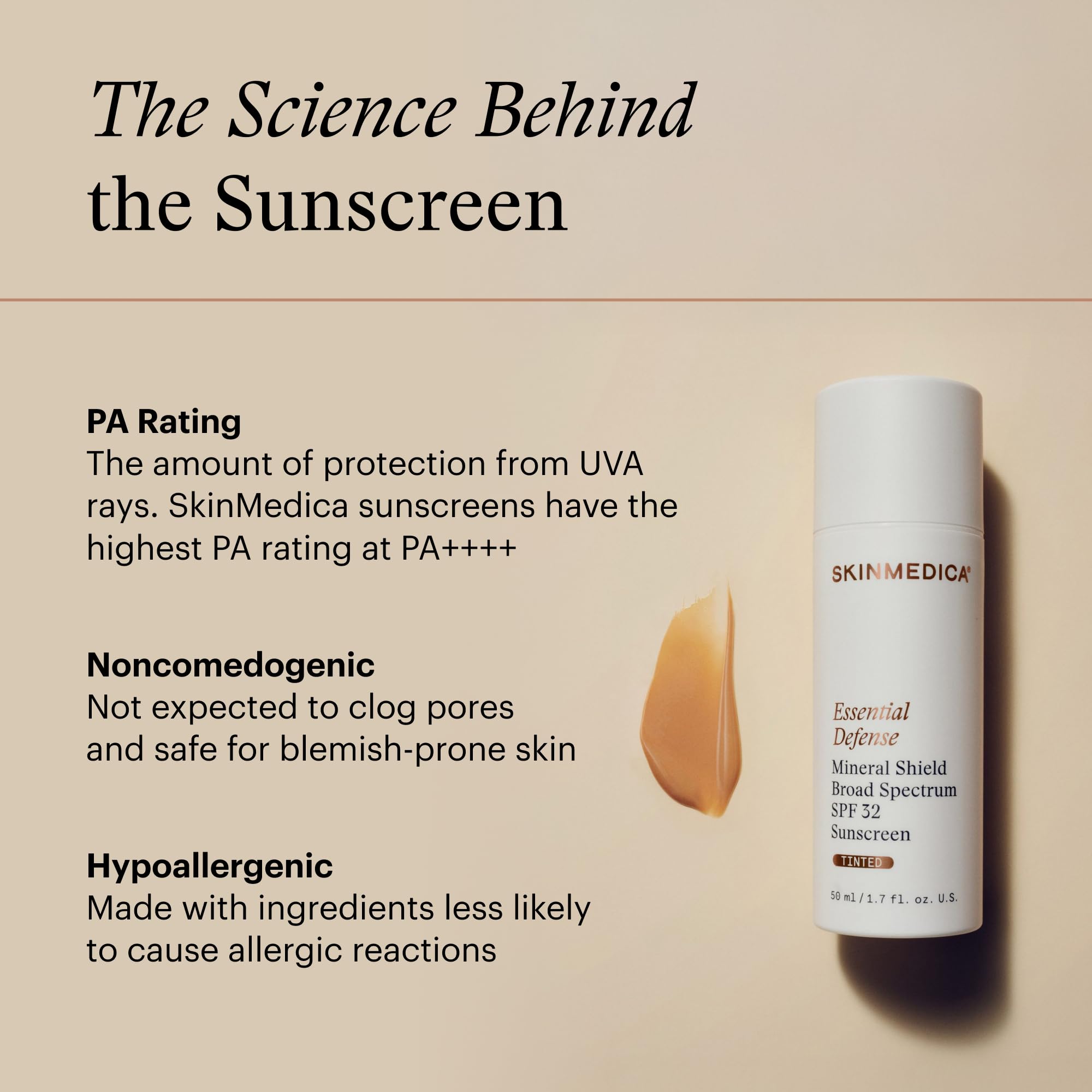 Ideal for showing the creamy texture of the tinted mineral sunscreen up close.