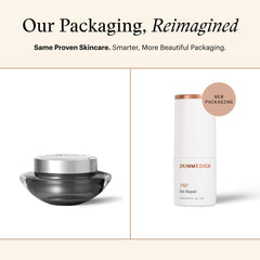 SkinMedica TNS Eye Repair Cream jar closeup shows creamy texture and secure lid.