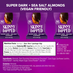 SkinnyDipped almonds with dark chocolate coating deliver rich flavor for quick cravings.