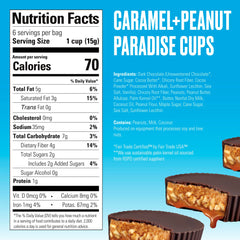 Close-up of peanut butter filling inside SkinnyDipped cup for creamy bite.