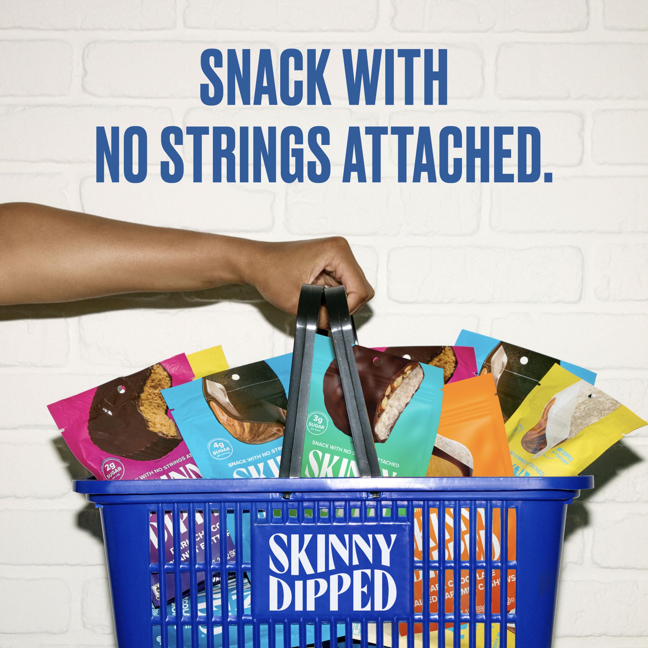SkinnyDipped bite texture close-up showcases crisp shell and creamy center.