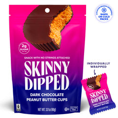 SkinnyDipped four-pack bags ready for sharing.