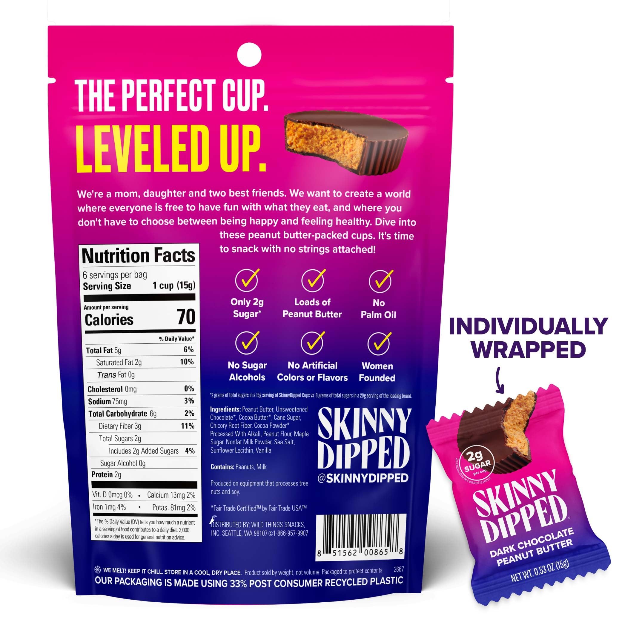 SkinnyDipped Gluten-Free Snack Pack, clearly marked gluten-free option