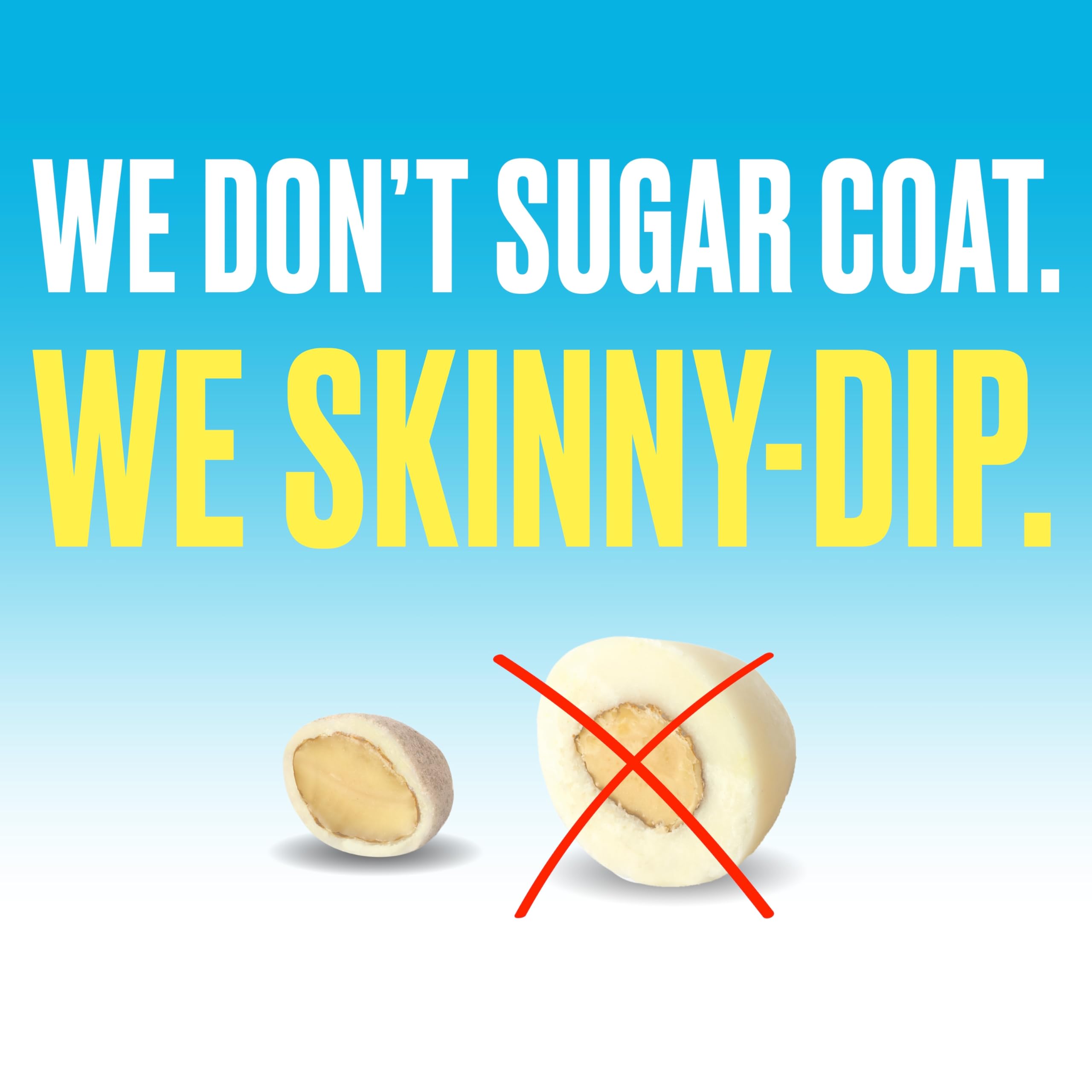 SkinnyDipped Lemon Bliss Almonds nutrition panel highlights gluten-free and kosher status.