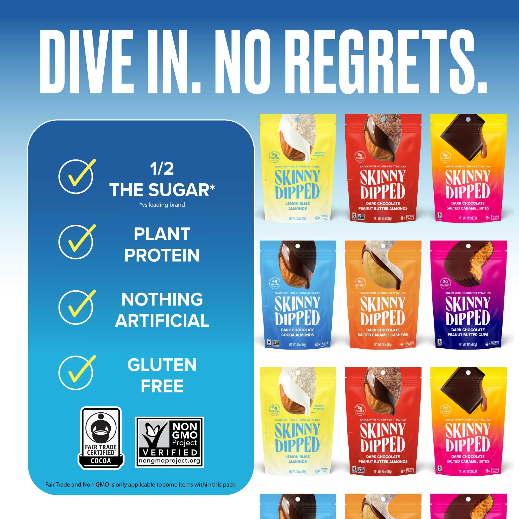 SkinnyDipped Non-GMO Ingredients, clean-label snacking choice