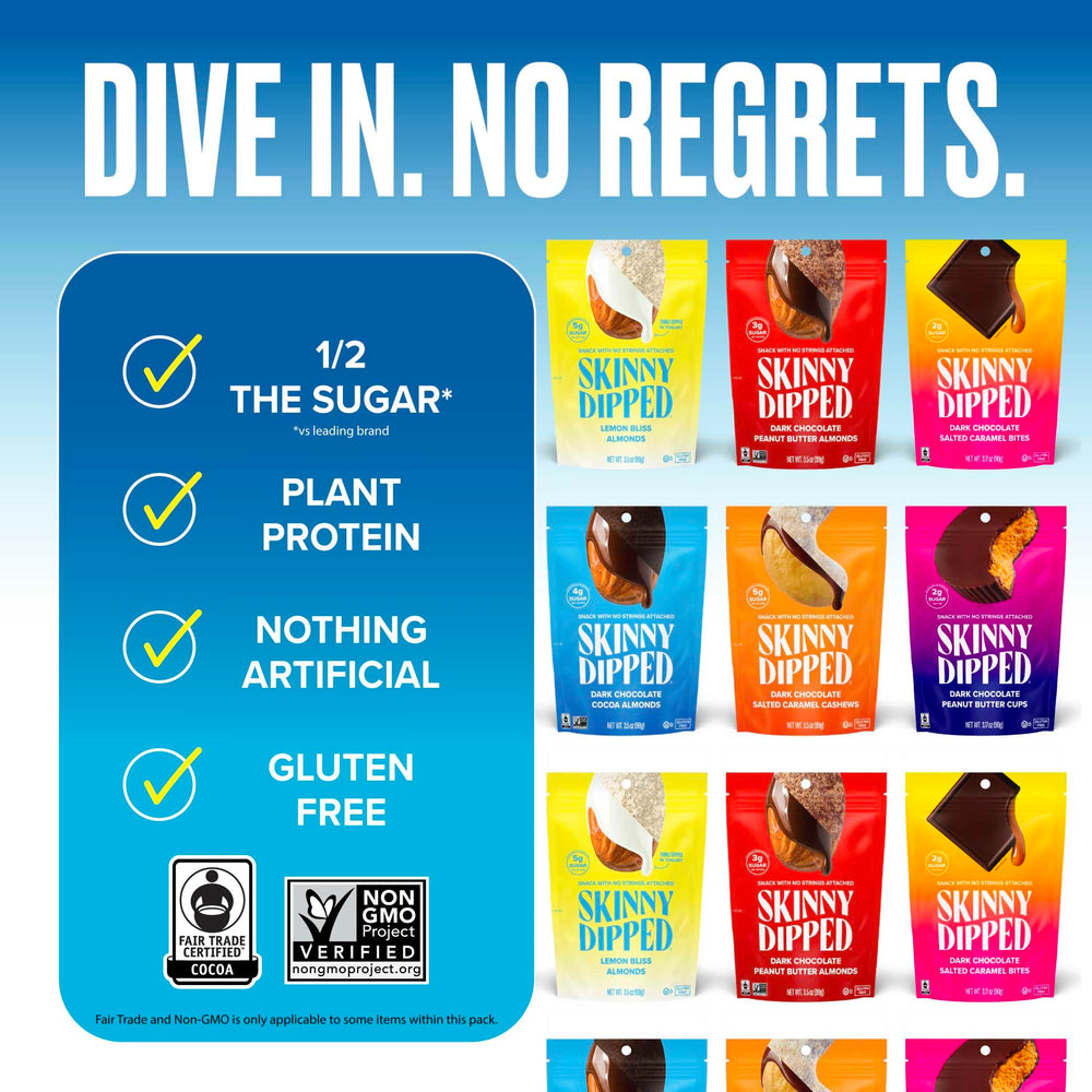 SkinnyDipped Non-GMO Ingredients, clean-label snacking choice