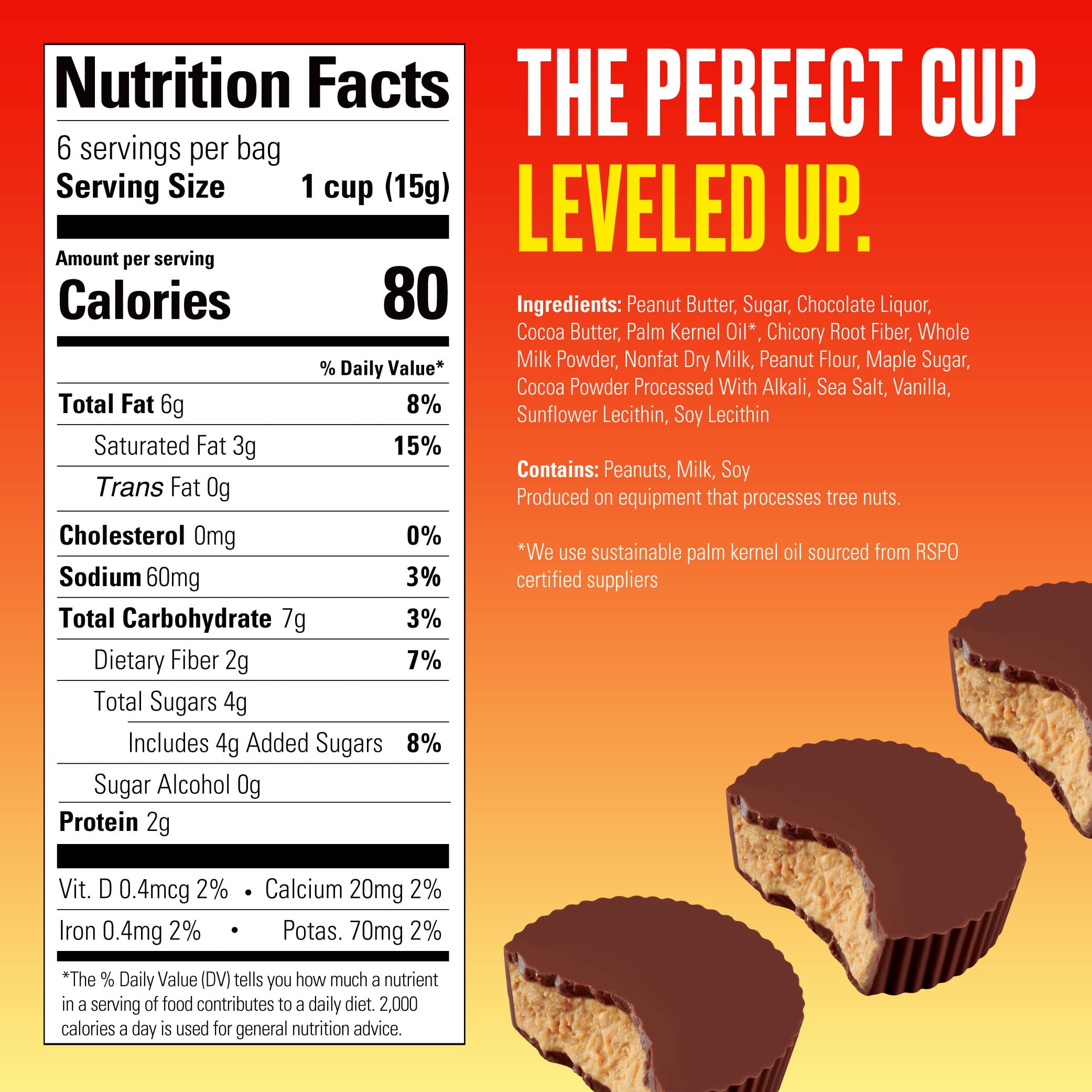 SkinnyDipped peanut butter cup interior showing creamy filling.