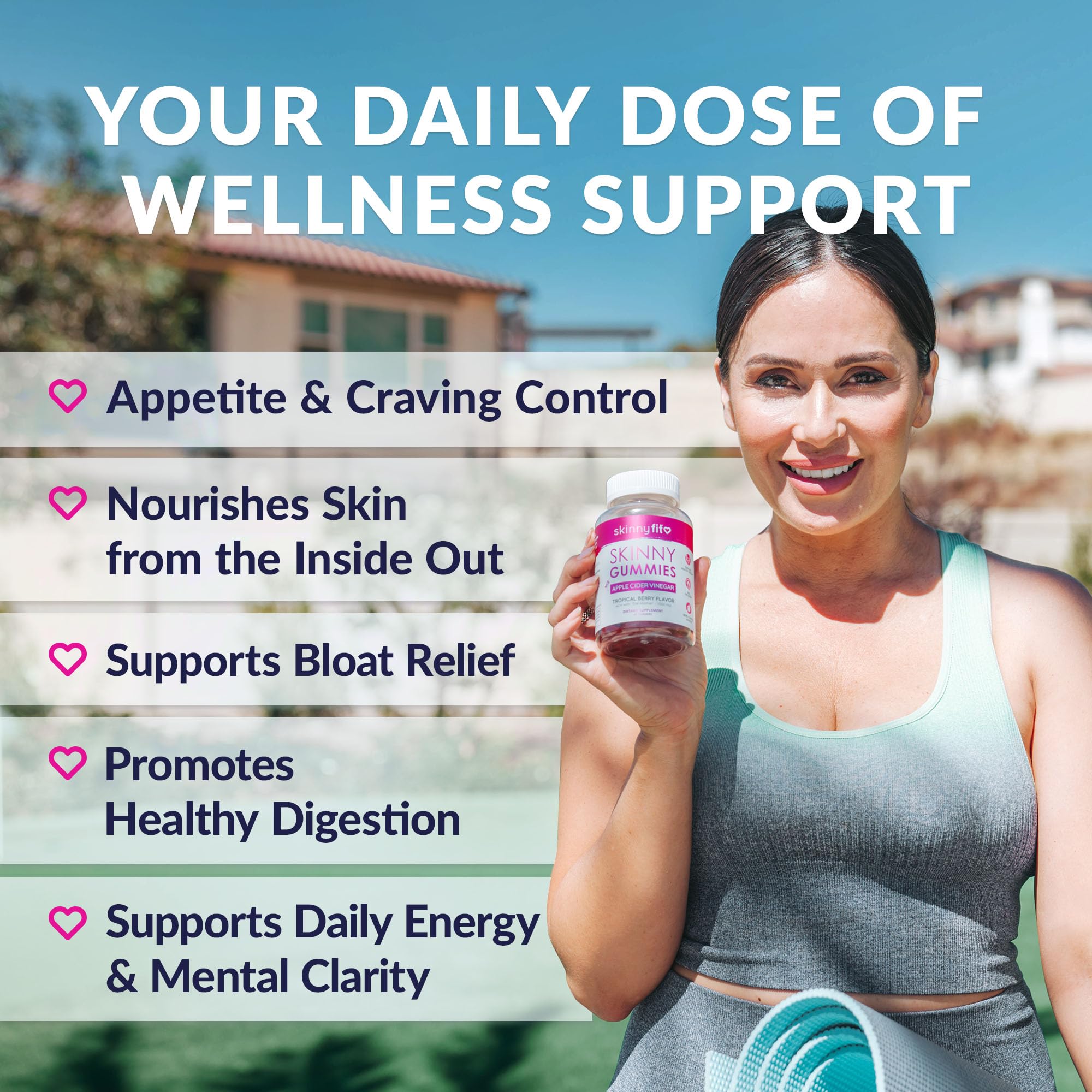SkinnyFit Gummies featuring beetroot and pomegranate for immune-friendly antioxidants.