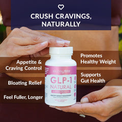 Capsules of SkinnyFit GLP-1 Natural Probiotic Supplement for daily routine and digestion support.