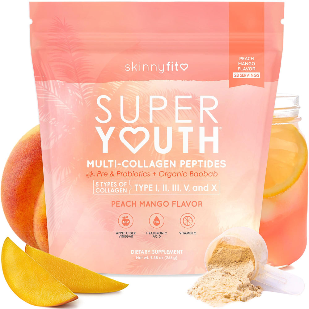 SkinnyFit Super Youth bottle pour, supporting skin elasticity and joint comfort.