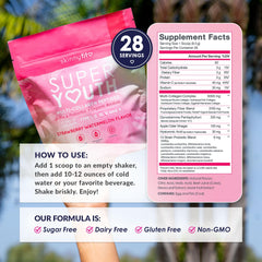SkinnyFit Super Youth Collagen shaker demonstrates quick mixing for cold beverages.