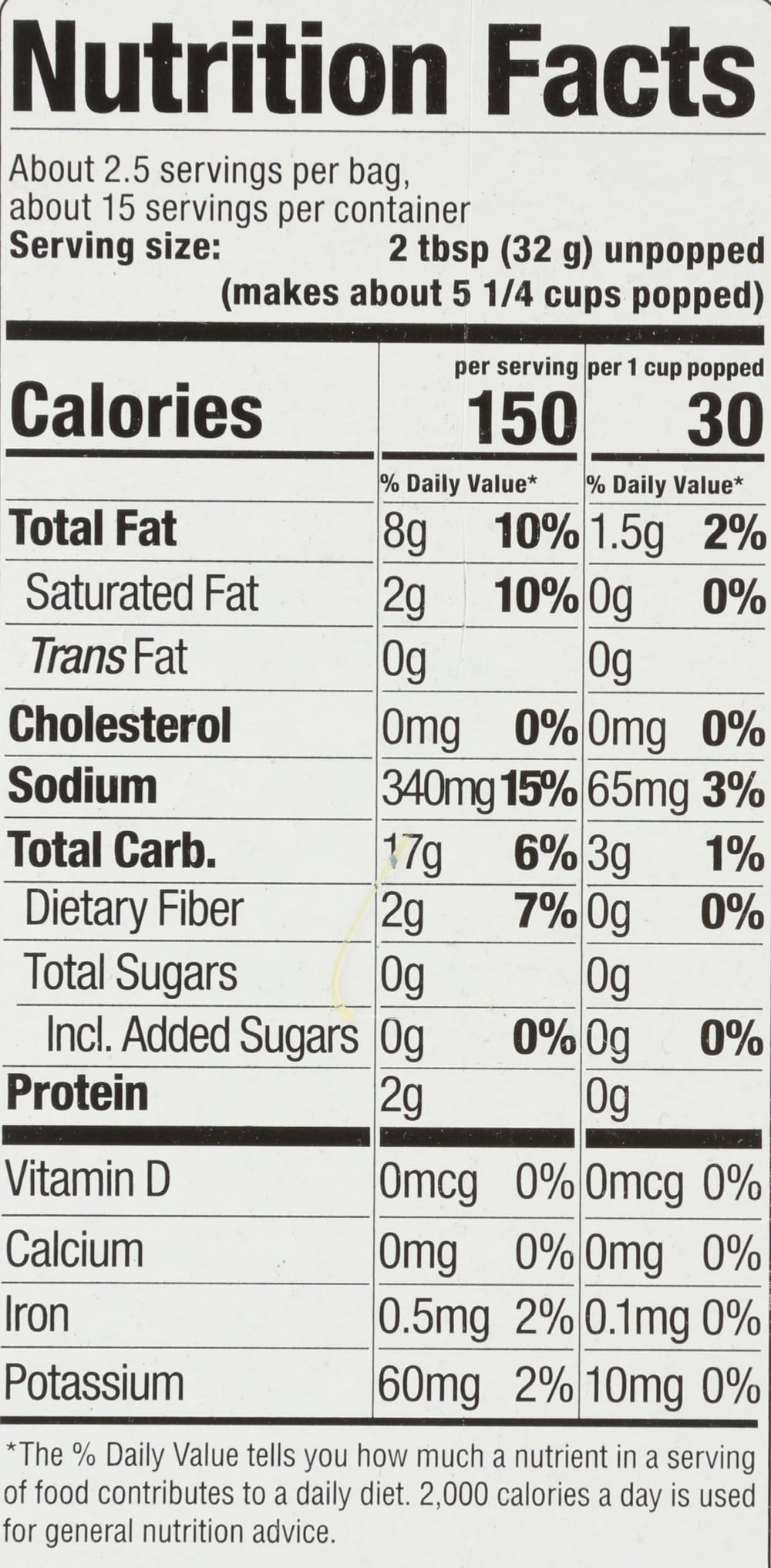 SkinnyPop Butter Microwave Popcorn bag front view