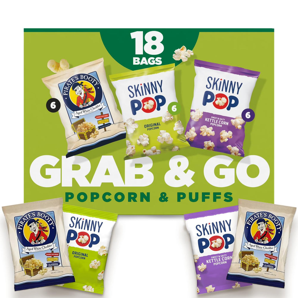 SkinnyPop gluten-free, non-GMO labeling signals clean snacking.