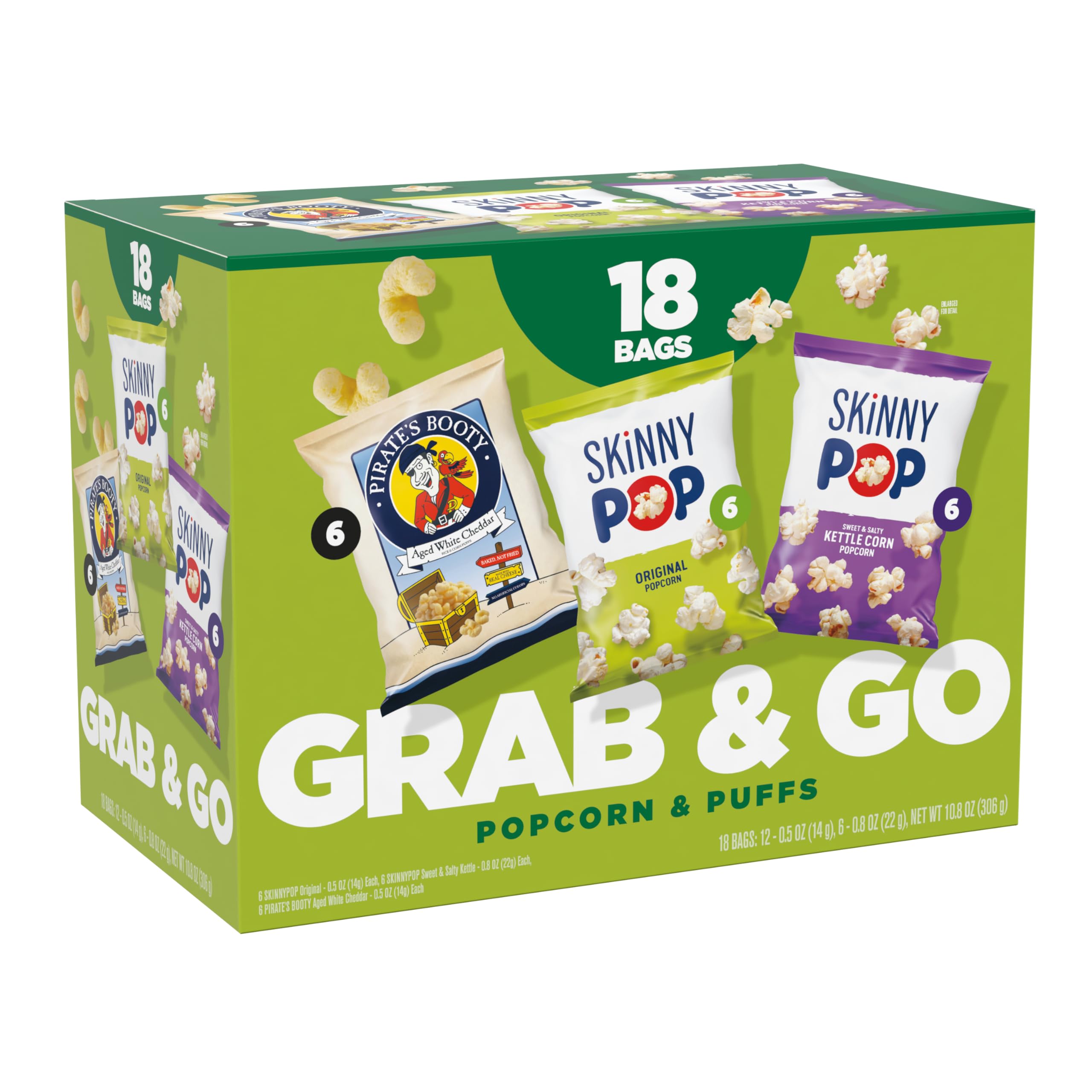 SkinnyPop lunch box mix 18-pack, perfect for on-the-go snacking.