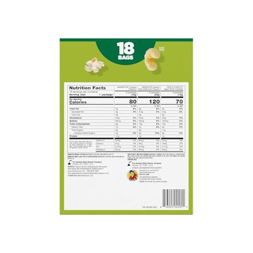SkinnyPop zero trans fat labeling highlights healthier crunch.