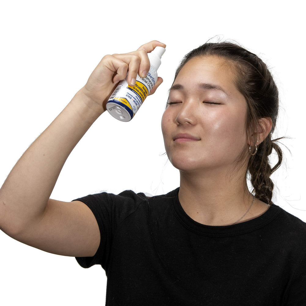 SkinSmart Antimicrobial eye-nose-mouth area spray keeps facial zones refreshed.