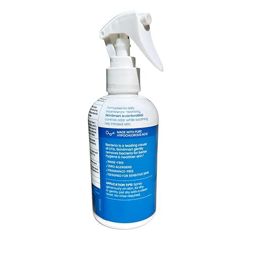 SkinSmart Antimicrobial spray action shown for easy touch-free application