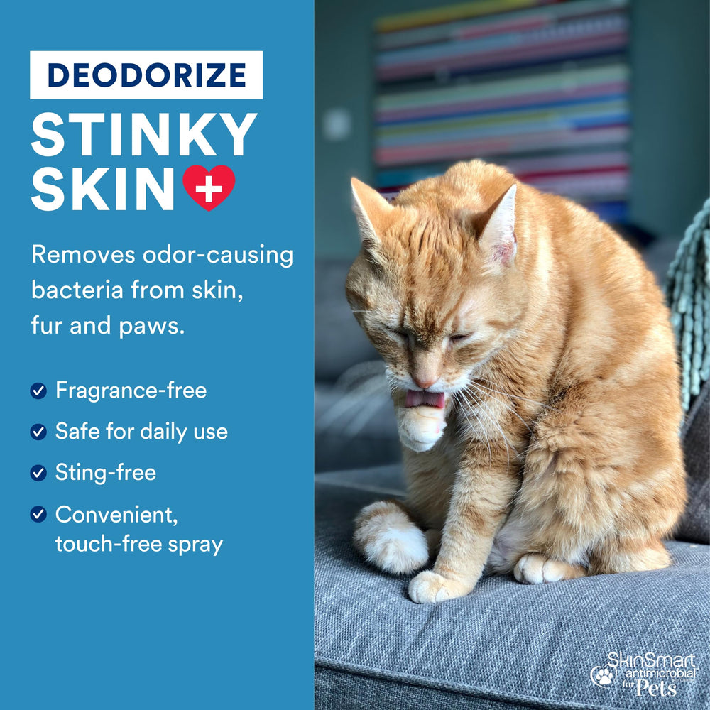 SkinSmart safe-if-licked label shows pet-friendly formula with no steroids.