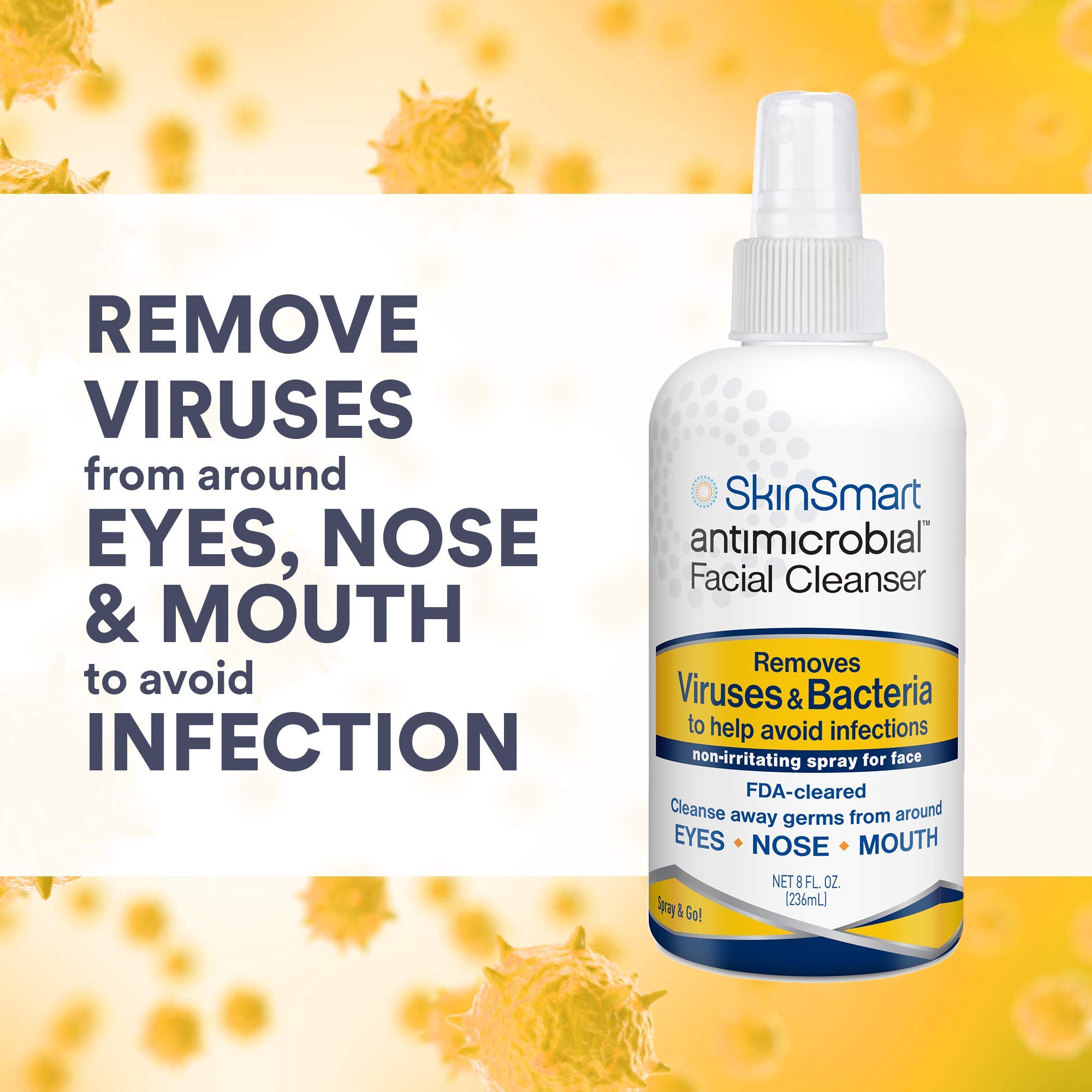 SkinSmart Antimicrobial safe-ingredients with hypochlorous for gentle cleansing.