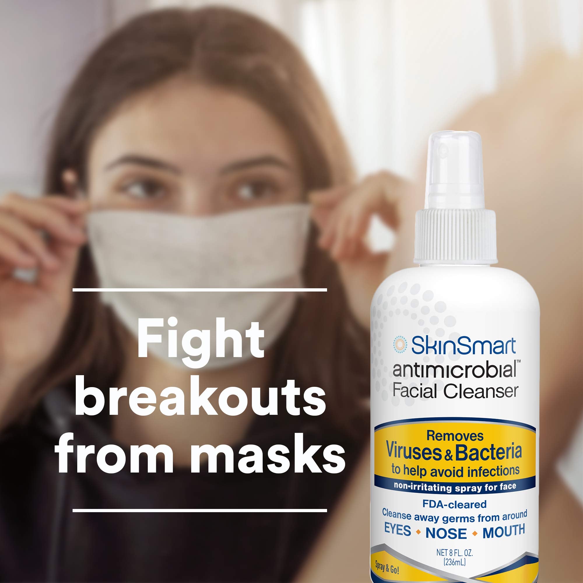 SkinSmart Antimicrobial spray on-the-go germ protection for public spaces and daily routines.