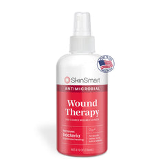SkinSmart Antimicrobial Wound Therapy spray 8oz bottle for safe bacteria control during healing